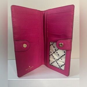 Kate Spade ♠️ bifold long wallet- pink- EUC